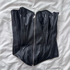 Black Corset Top with Zipper